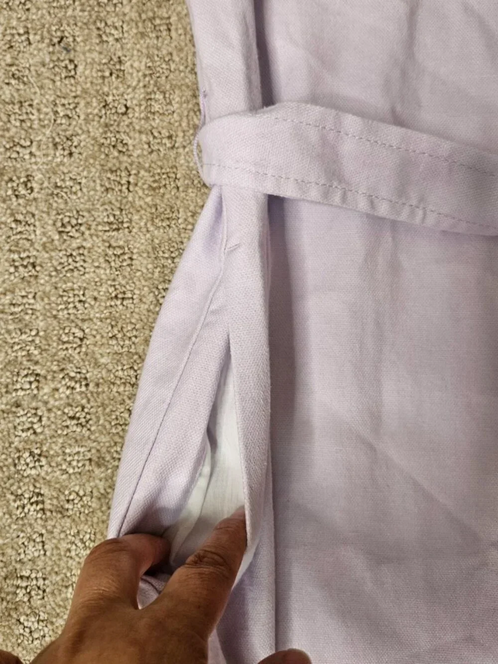 NWT EDDIE BAUER EB Hemplify Utility SS Dress Women's L Lavender Mist Hemp Blend - Picture 6 of 10